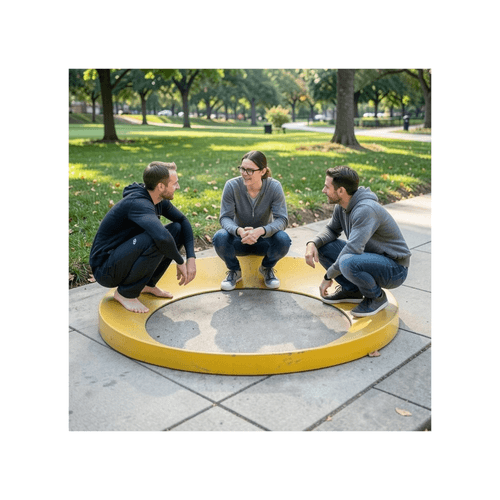 White Man Assisted Asian Squat Conversation Pit